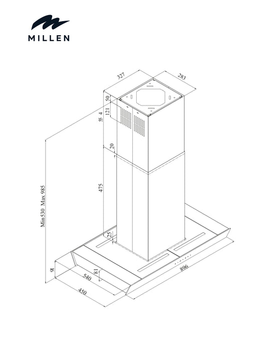 Millen Kitchen Hood MKIH 910 BB