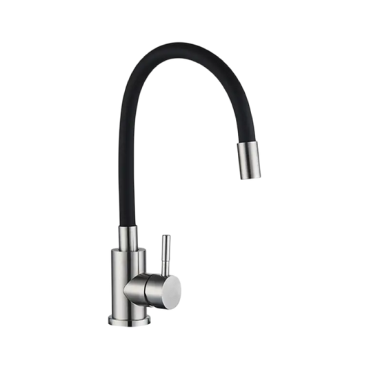 MILLEN Single Lever Kitchen Faucet Mixer with 360° Swivel, Brushed Stainless Steel With Silicone Spout - MM03SILBR, 1Y Warranty