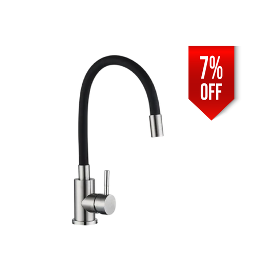 MILLEN Single Lever Kitchen Faucet Mixer with 360° Swivel, Brushed Stainless Steel With Silicone Spout - MM03SILBR, 1Y Warranty