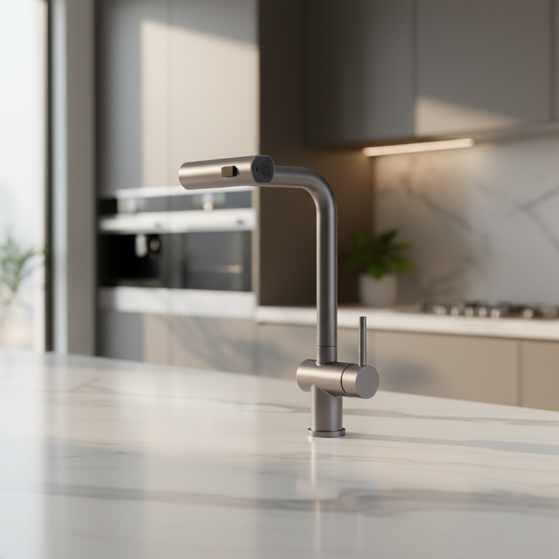 Load image into Gallery viewer, MILLEN Single Lever Kitchen Faucet Mixer with 360° Swivel, Pull-down Hand Spray, Gunmetal Satin - MM501GM, 1Y Warranty
