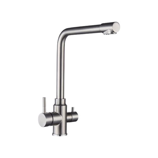 MILLEN Single Lever Kitchen Faucet Mixer with 360° Swivel, Dual Outlet Water Function, Brushed Stainless Steel - MMD201BR, 1Y Warranty