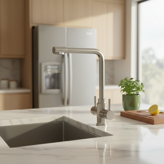 MILLEN Single Lever Kitchen Faucet Mixer with 360° Swivel, Dual Outlet Water Function, Brushed Stainless Steel - MMD201BR, 1Y Warranty