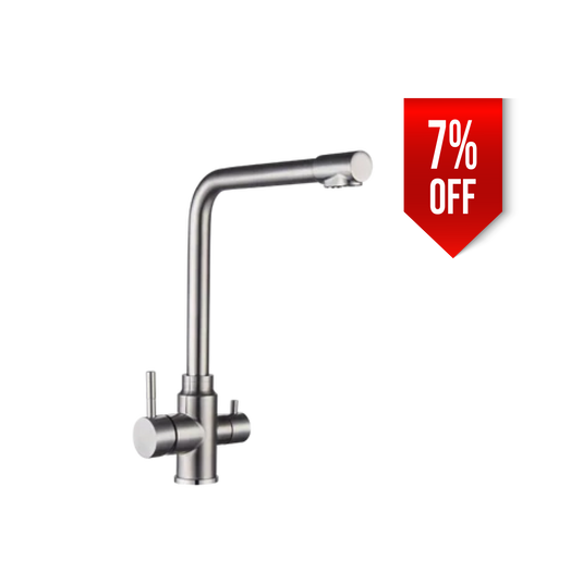 MILLEN Single Lever Kitchen Faucet Mixer with 360° Swivel, Dual Outlet Water Function, Brushed Stainless Steel - MMD201BR, 1Y Warranty