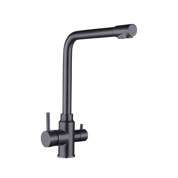 Load image into Gallery viewer, Single Lever Kitchen Faucet Mixer with 360° Swivel, Dual Outlet Water Function, Brushed Stainless Steel - MMD201GM, 1Y Warranty
