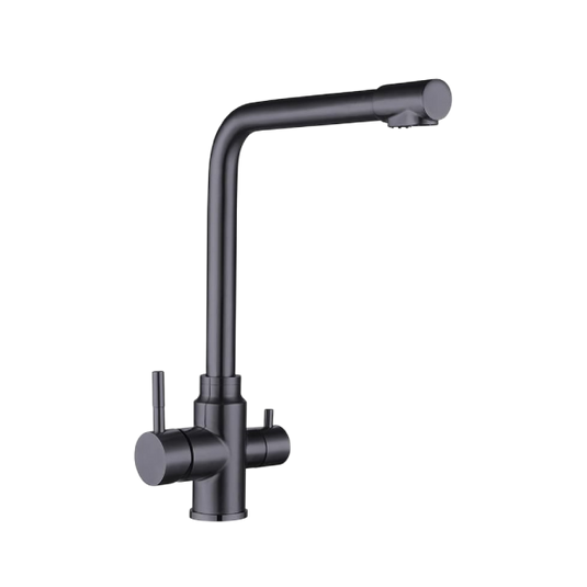 Single Lever Kitchen Faucet Mixer with 360° Swivel, Dual Outlet Water Function, Brushed Stainless Steel - MMD201GM, 1Y Warranty