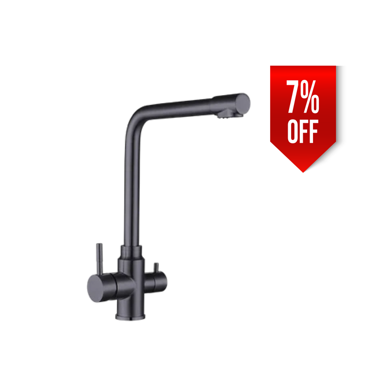 Load image into Gallery viewer, Single Lever Kitchen Faucet Mixer with 360° Swivel, Dual Outlet Water Function, Brushed Stainless Steel - MMD201GM, 1Y Warranty
