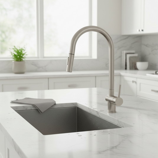 MILLEN Single Lever Kitchen Faucet Mixer with 360° Swivel, Pull-down Hand Spray, Brushed Stainless Steel - MMF202BR, 1Y Warranty