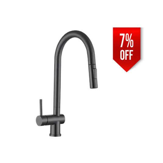 Millen Single Lever Kitchen Faucet Mixer with 360° Swivel, Pull-down Hand Spray, Gunmetal Stainless Steel - MMF202GM, 1Y Warranty