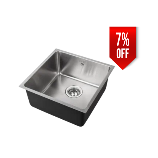 Millen Premium Undermount Top Mount Single Bowl Sink – 304 Stainless Steel, Soundproof, Satin Finish - MS4408, 3Y Warranty