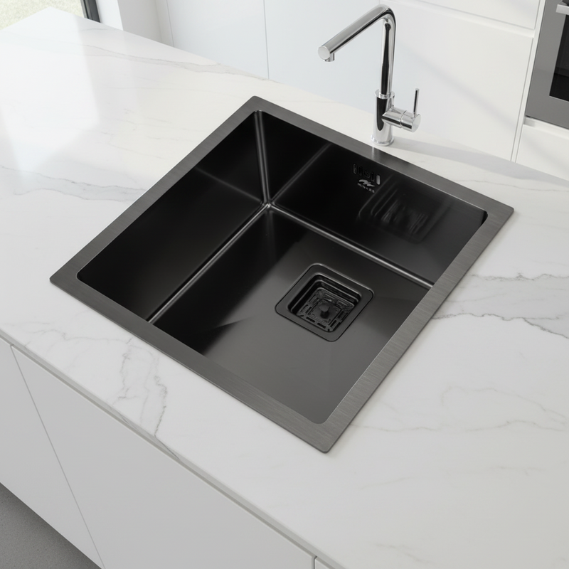 Load image into Gallery viewer, Millen Undermount Sink, Single Bowl, Gunmetal Satin Finish, Soundproof, Color Gunmetal Model – MS454522GM – 1 Year Warranty
