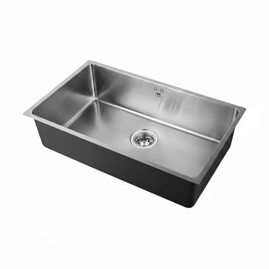 Millen Premium Undermount Top Mount Single Bowl Sink – 304 Stainless Steel, Soundproof, Satin Finish - MS7440