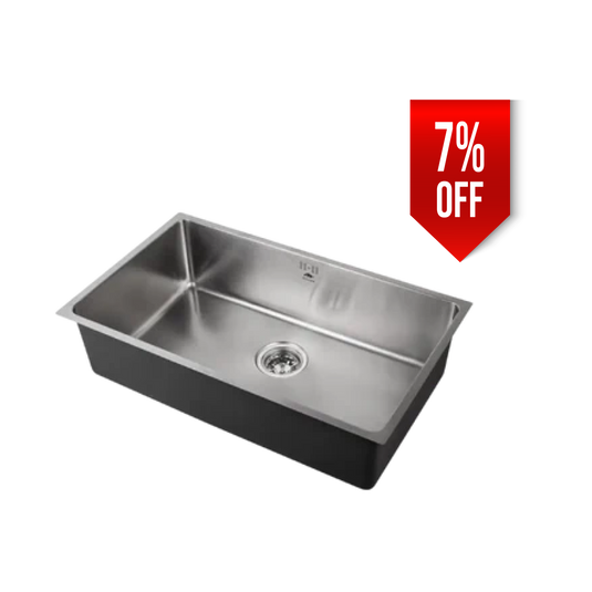 Millen Premium Undermount Top Mount Single Bowl Sink – 304 Stainless Steel, Soundproof, Satin Finish - MS7440
