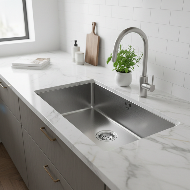 Load image into Gallery viewer, Millen Premium Undermount Top Mount Single Bowl Sink – 304 Stainless Steel, Soundproof, Satin Finish - MS7440
