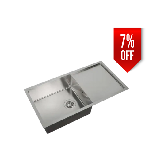 Millen Premium Handmade Undermount Top mount Single Bowl Sink With Drainer - SUS 304 Stainless Steel, Soundproof, Satin Finish - MSD854420SS