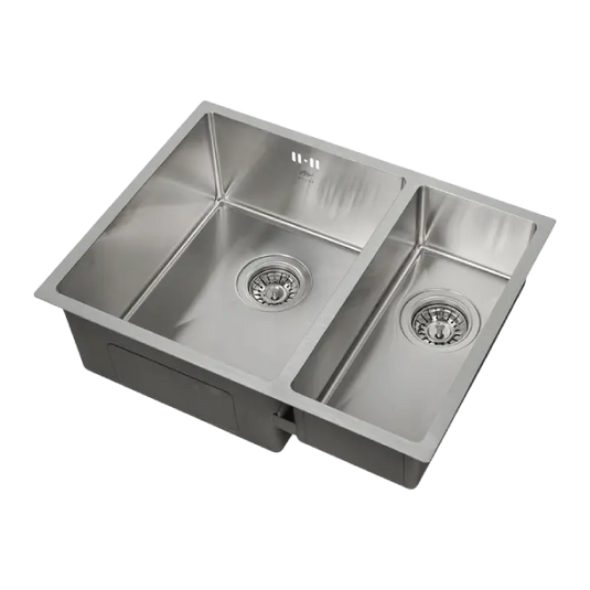 Millen Premium Handmade Undermount Top mount Double Bowl Sink - SUS 304 Stainless Steel, Soundproof, Satin Finish - MSDB584420SS