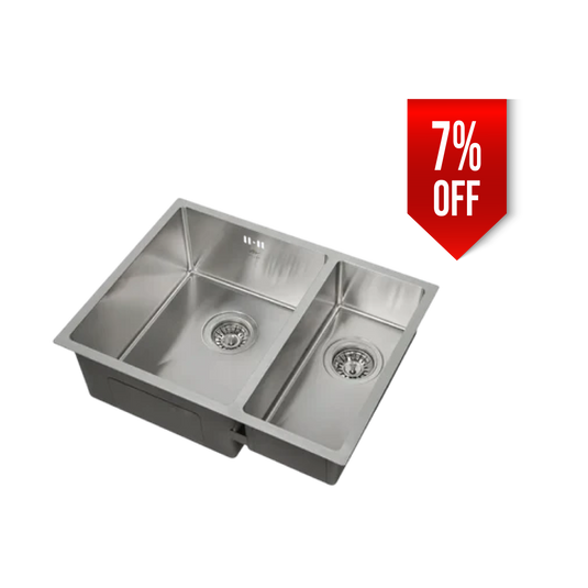 Millen Premium Handmade Undermount Top mount Double Bowl Sink - SUS 304 Stainless Steel, Soundproof, Satin Finish - MSDB584420SS