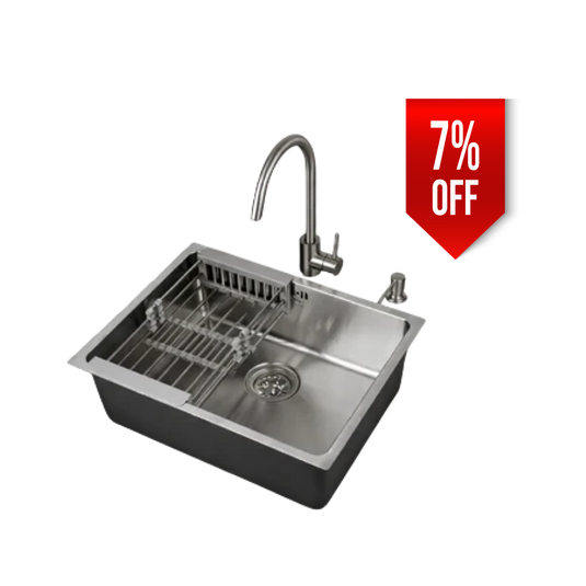 MILLEN Topmount Sink, Single Bowl, Satin Finish, Soundproof, Color Stainless Steel Model – MTMS6050SS – 1 Year Warranty