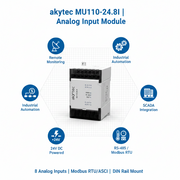 Akytec MU110-24.8I, MU110-24.6U Analog Output Modules (AO, Modbus RTU/ASCII, RS485)