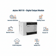 Akytec MU110-24.8R, MU110-24.8K, MU110-24.16R, MU110-24.16K Digital Output Modules (DO, Modbus RTU/ASCII, RS485)