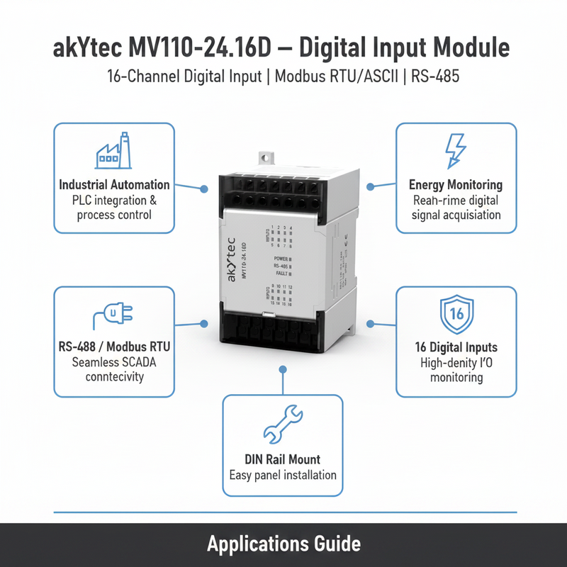 Load image into Gallery viewer, Akytec MV110-24.16D(DN), MK110-24.8D.4R Digital Input modules (DI, Modbus RTU/ASCII, RS485)
