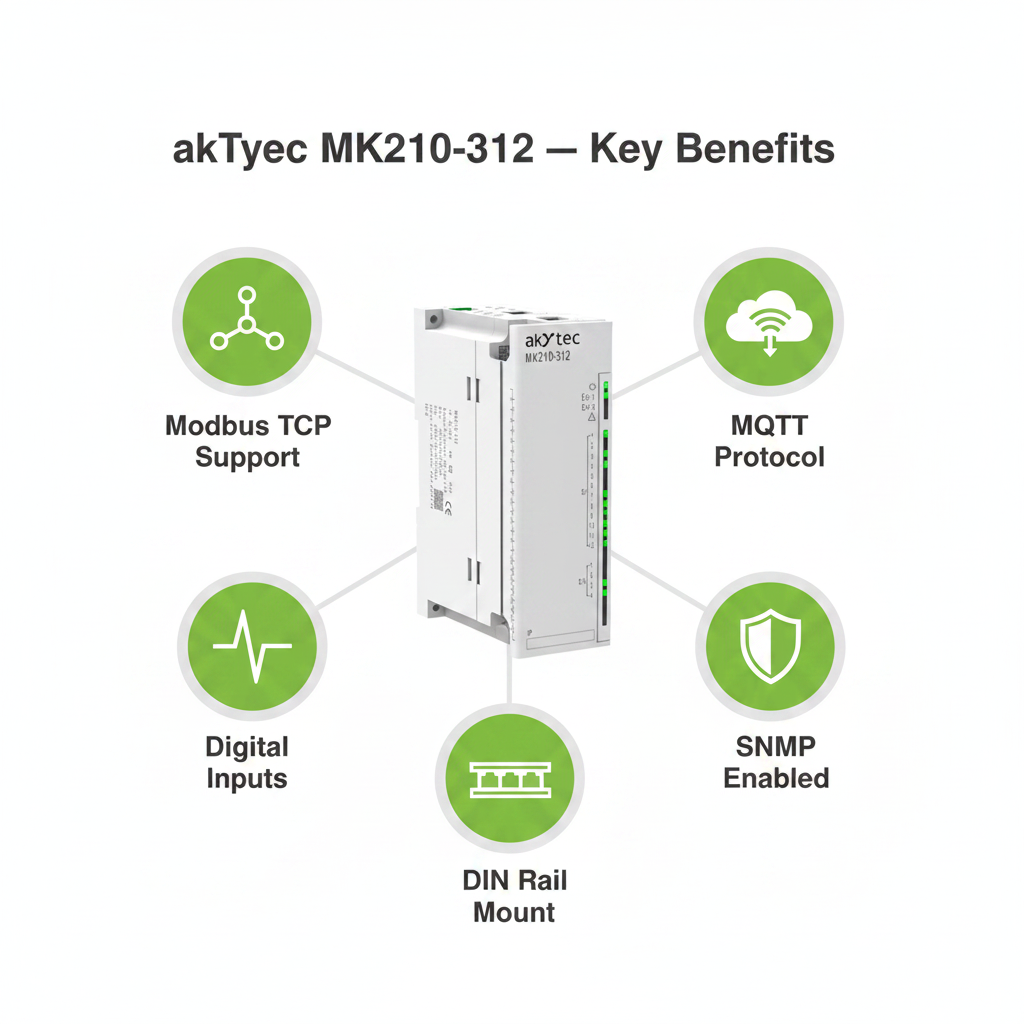 Akytec MV210-214, MV210-221, MK210-311, MK210-312 Digital Input Modules (DI, Modbus TCP, Ethernet)