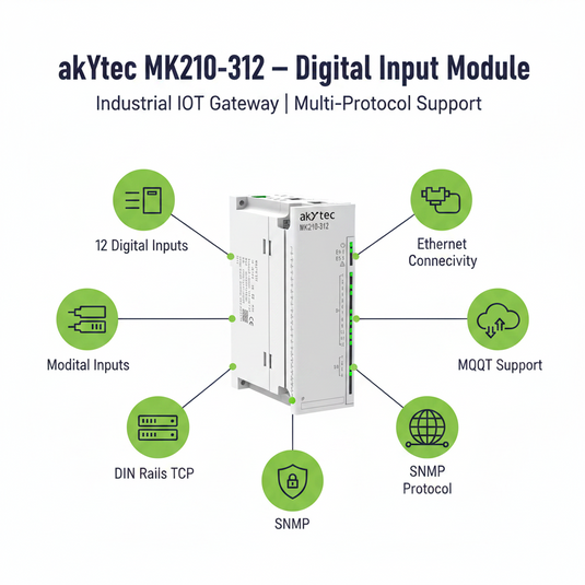 Akytec MV210-214, MV210-221, MK210-311, MK210-312 Digital Input Modules (DI, Modbus TCP, Ethernet)