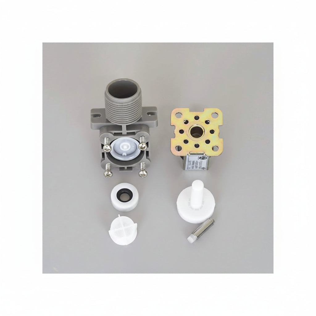 Magnetic valve Elbow Right Angle Male Thread Nylon Plastic Body for Water Plastic Solenoid Valve Washing machine inlet valve FCD-270A magnet 12v
