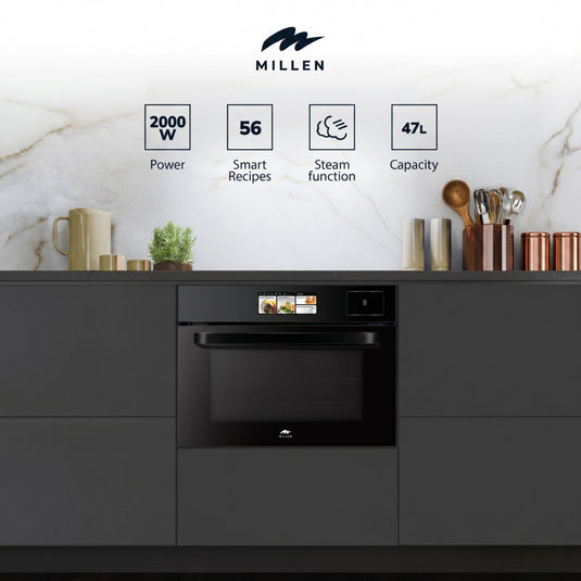 Millen Built In Electric Combi Steam Oven with TFT Display MEOS 455 BL