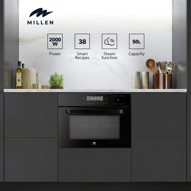 Load image into Gallery viewer, MILLEN 60cm Built In Electric Combi Steam Oven, 38 Smart Recipes, 50L - 3Y Warranty, MEOS 451 BL
