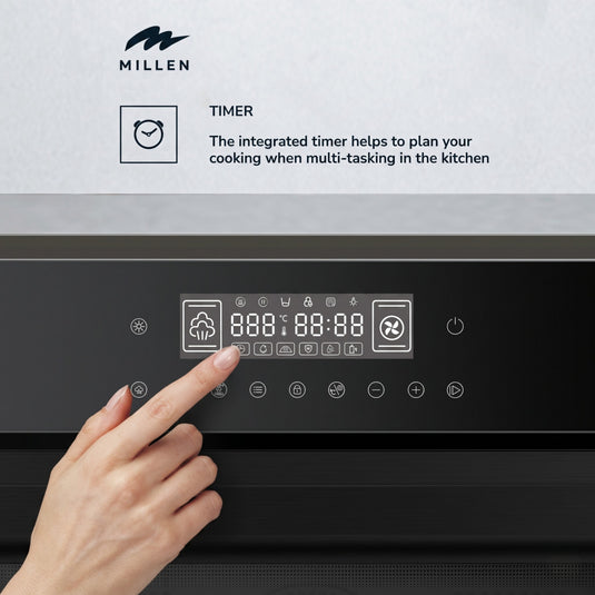 MILLEN 60cm Built In Electric Combi Steam Oven, 38 Smart Recipes, 50L - 3Y Warranty, MEOS 451 BL
