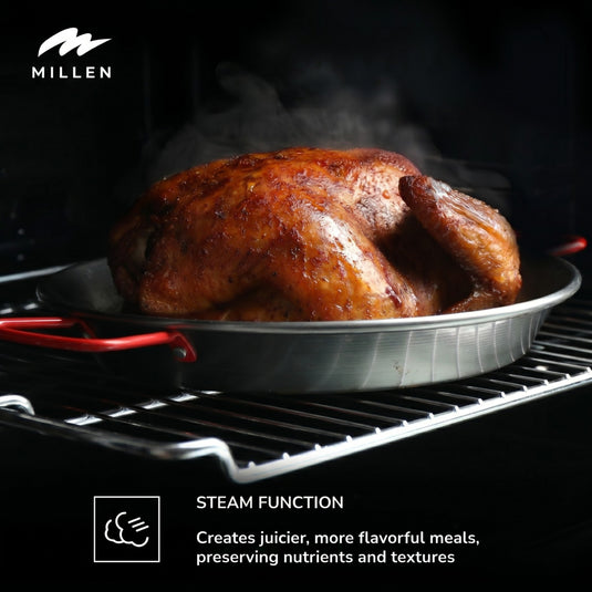 MILLEN 60cm Built In Electric Combi Steam Oven, 38 Smart Recipes, 50L - 3Y Warranty, MEOS 451 BL