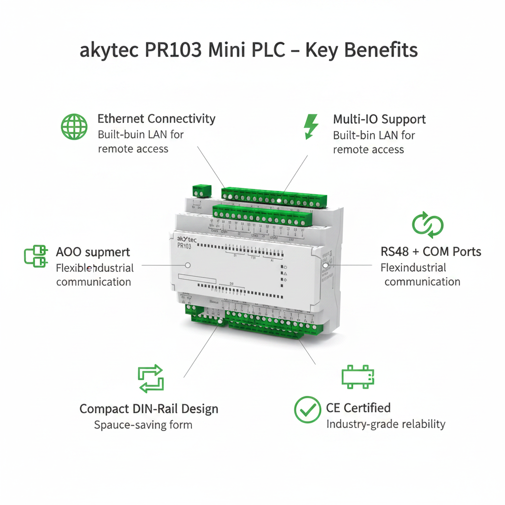 Akytec Ethernet Enabled Mini PLC PR103