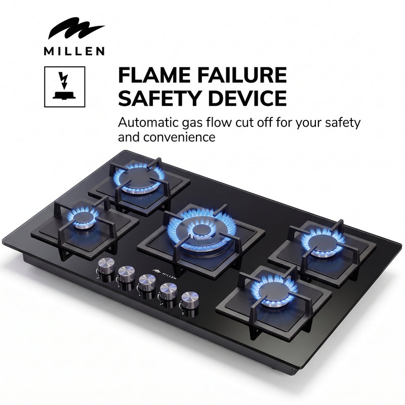 Load image into Gallery viewer, MILLEN Gas on Glass hob GHG 954 BL
