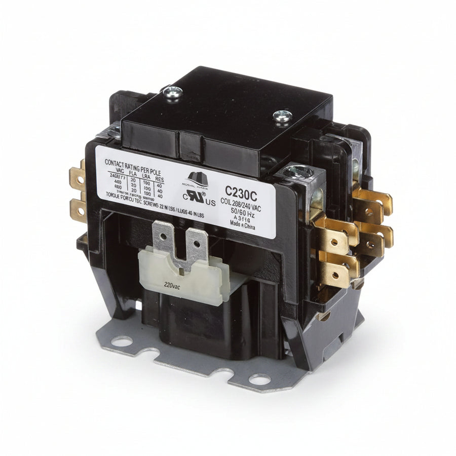 Royal Apex HVAC Air Conditioner Magnetic Contactor 30A, Replacement Condenser Compressor Motor 2 Pole / 3 Pole Contactors with 230Vac Coil Voltage (2P 30A 230Coil Voltage)