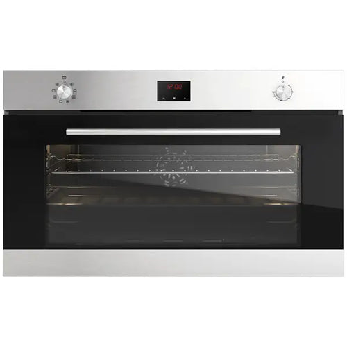 Baumatic BMEO96E9BL 90cm Built-in Electric Fan Oven & Grill, 125L, Stainless Steel