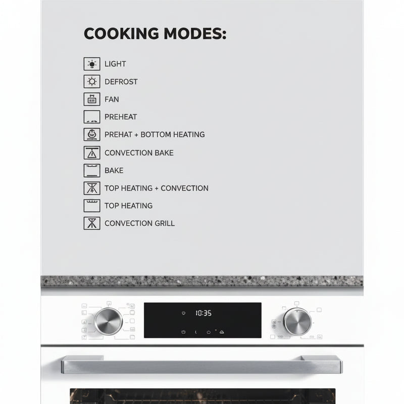 Load image into Gallery viewer, Millen 60cm Built-in Electric Oven MEO 6005 WH 10 Cooking Modes 3260W, 3 Year Warranty
