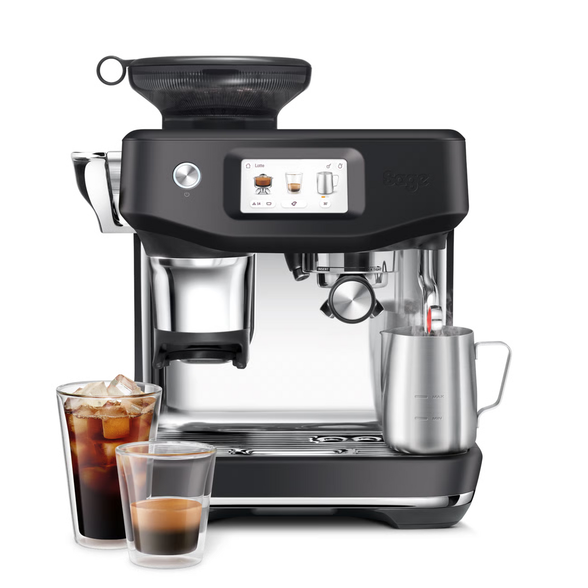 Sage The Barista Touch Impress Bean-to-Cup Espresso Machine, ThermoJet Heating,Touchscreen, Brushed Stainless Steel, 2 Year Warranty