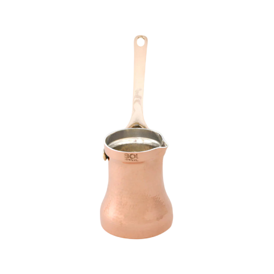 SOY Copper Cezve Turkish Coffee Pot Silver Lining – Right Handed C3