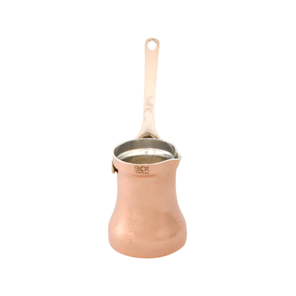 SOY Copper Cezve Turkish Coffee Pot Silver Lining – Right Handed C1