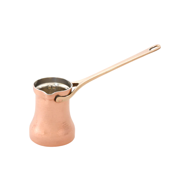 Load image into Gallery viewer, SOY Copper Cezve Turkish Coffee Pot Silver Lining – Right Handed C1
