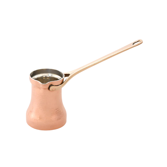 SOY Copper Cezve Turkish Coffee Pot Silver Lining – Right Handed C1