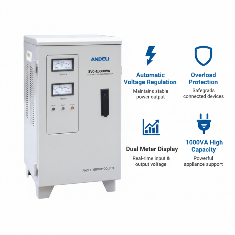 Load image into Gallery viewer, Andeli Voltage Stabilizer SVC 10000 VA 10 KW Single (1) Phase 220V Stand
