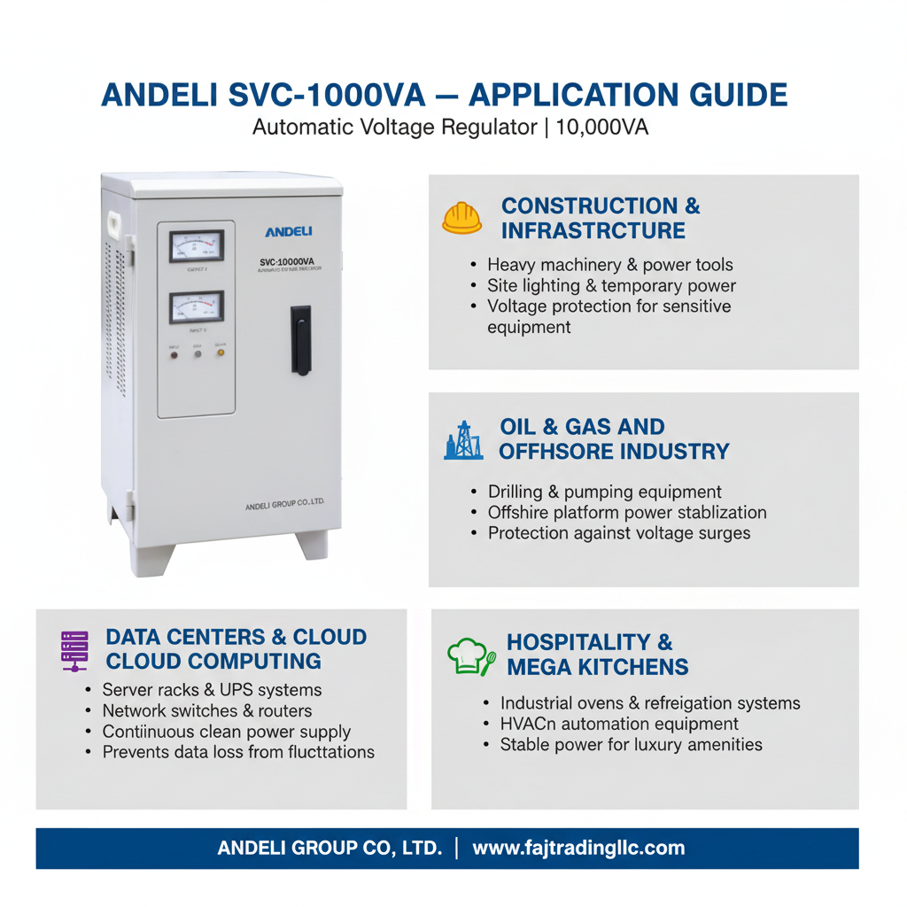 Andeli Voltage Stabilizer SVC 10000 VA 10 KVA Single (1) Phase 220V Stand