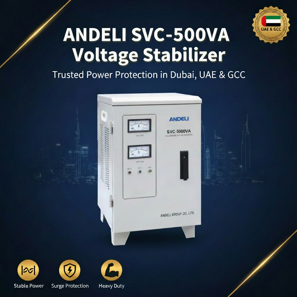 Andeli Voltage Stabilizer SVC 5000 VA 5 KVA Single (1) Phase 110V Stand