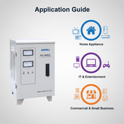 Andeli Voltage Stabilizer SVC 5000 VA 5 KW Single (1) Phase 220V Stand