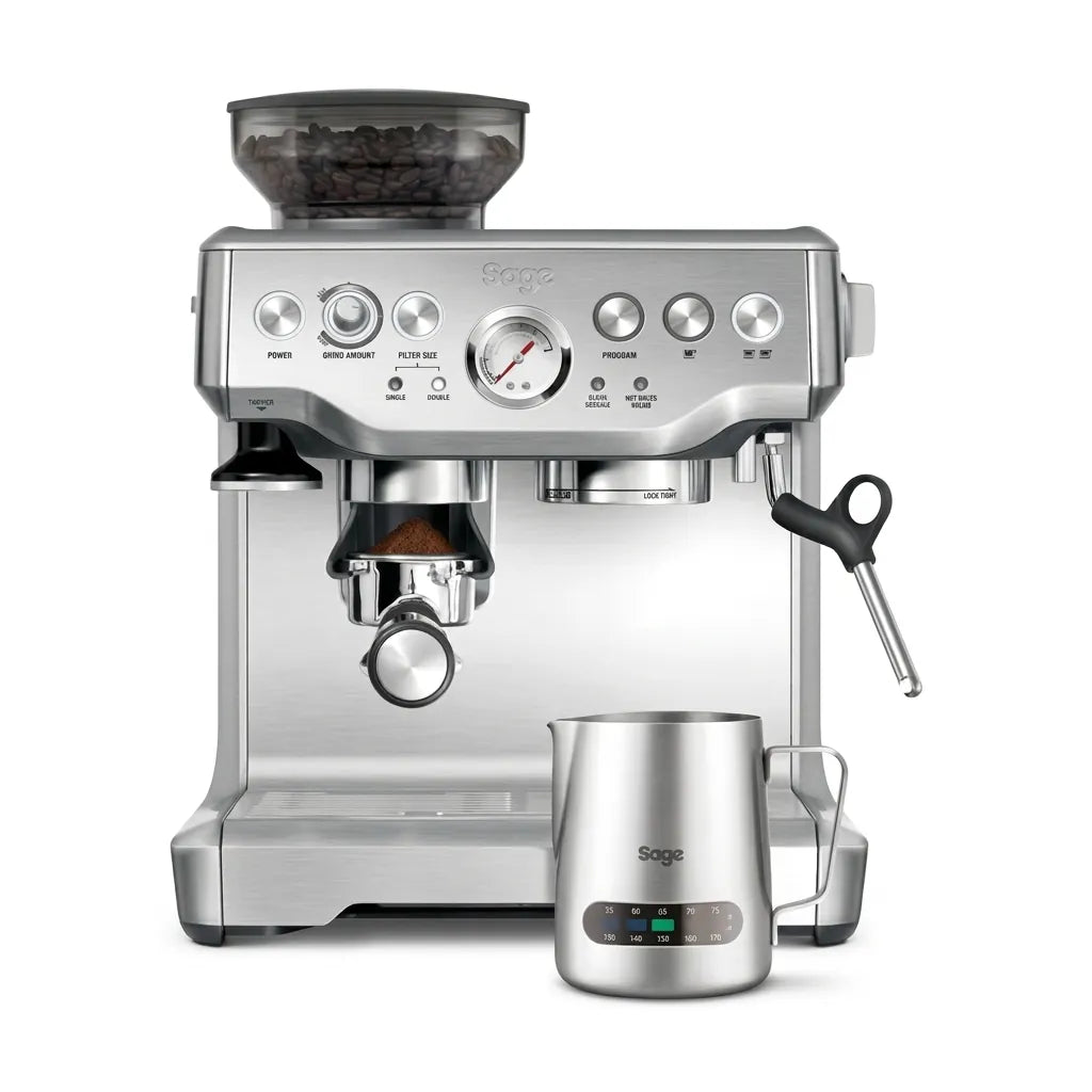Sage The Barista Express Bean to Cup Coffee Machine with Grinder and Milk Frother, Brushed Stainless Steel, 2 Year Warranty