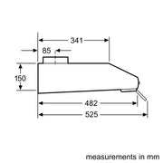Bosch Series 4 built-under cooker hood DHU665CGB 60 cm Stainless steel