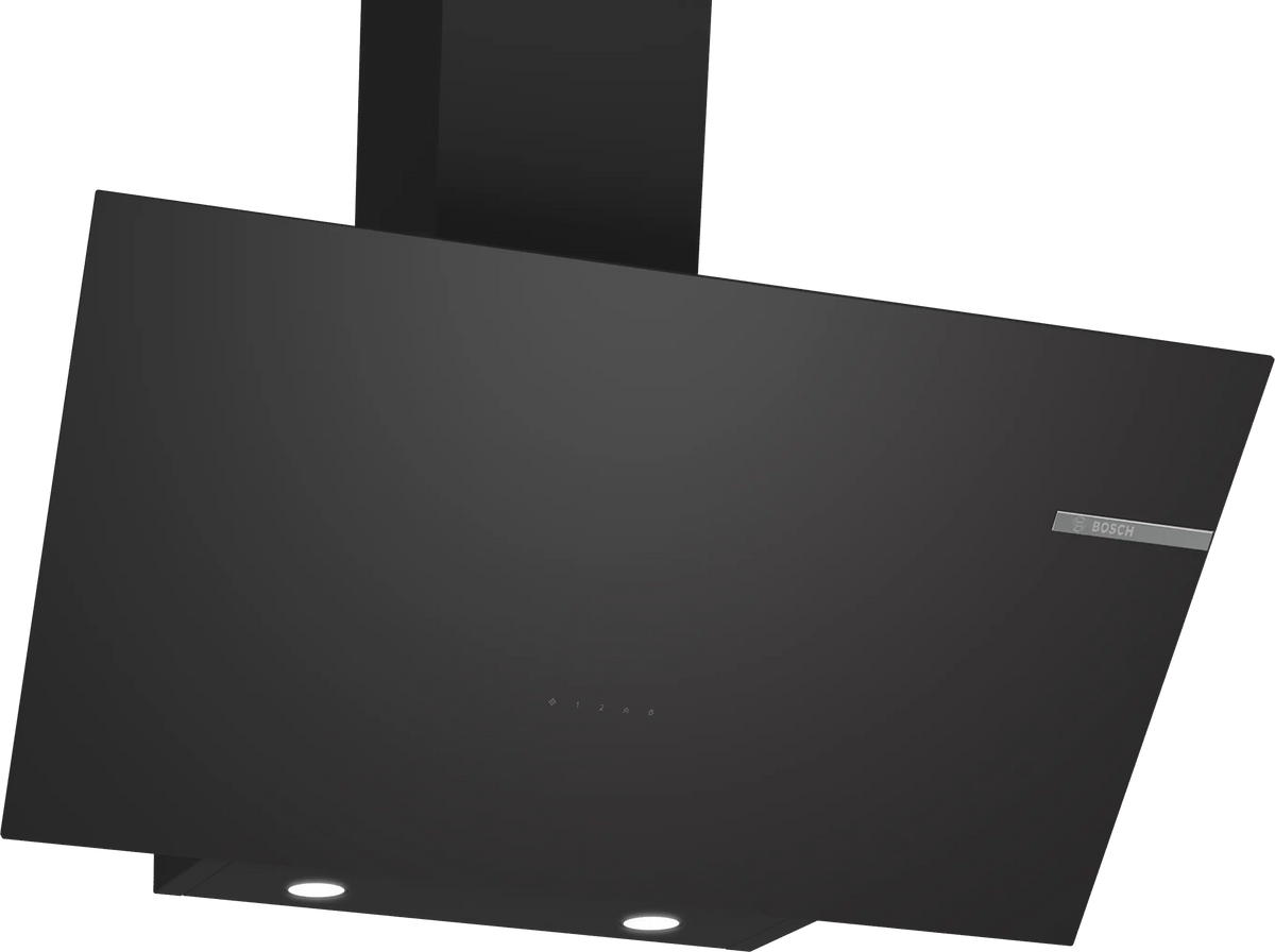 Bosch Series 4 wall-mounted cooker hood DWK96PJ60M 90 cm clear glass black printed, Black