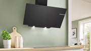 Bosch Series 4 wall-mounted cooker hood DWK96PJ60M 90 cm clear glass black printed, Black