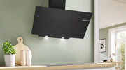 Bosch Series 6 wall-mounted cooker hood DWK97PJ60M 90 cm clear glass black printed